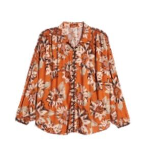 Free People Good Vibrations Blouse In Light Combo Small NWT